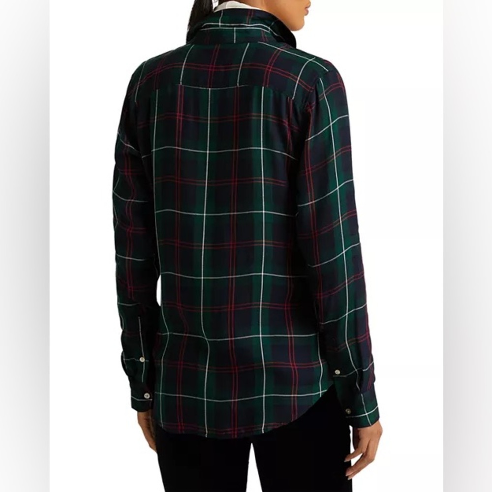Ralph Lauren Dark Green and Red Plaid Shirt - Picture 1 of 7